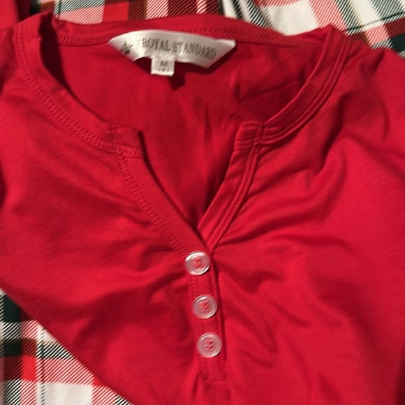 ROYAL STANDARD MANSFIELD PLAID RUFFLE SLEEP PANTS & RED TOP GIRLS M (8) - Picture 5 of 8